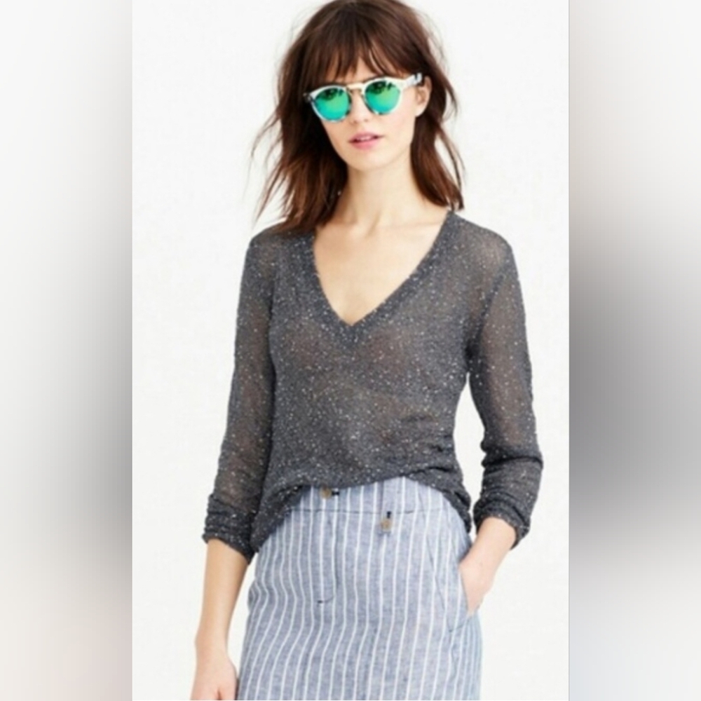 J.Crew Iridescent V-neck Sweater